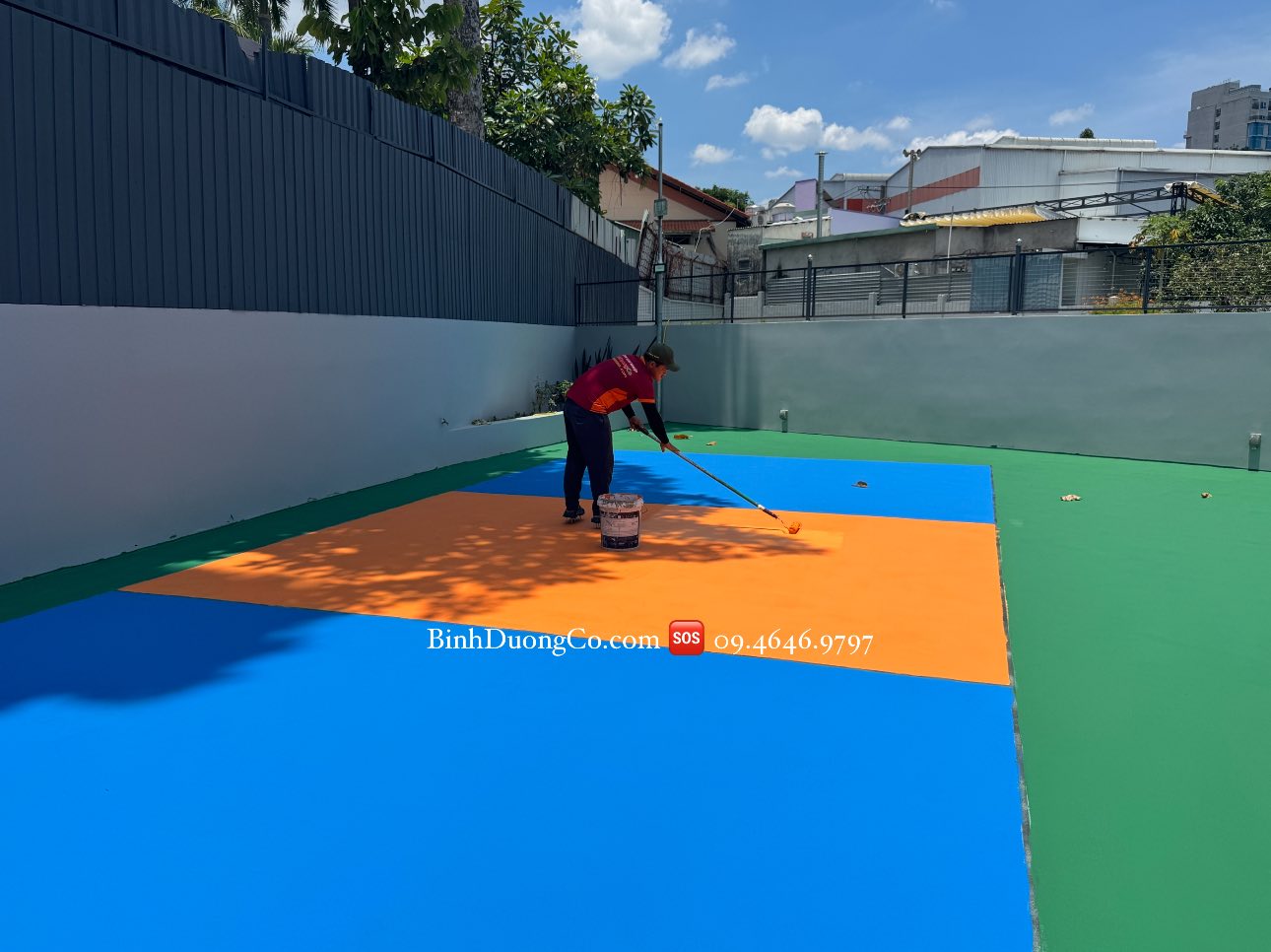 Thi công sân pickleball Bình Dương